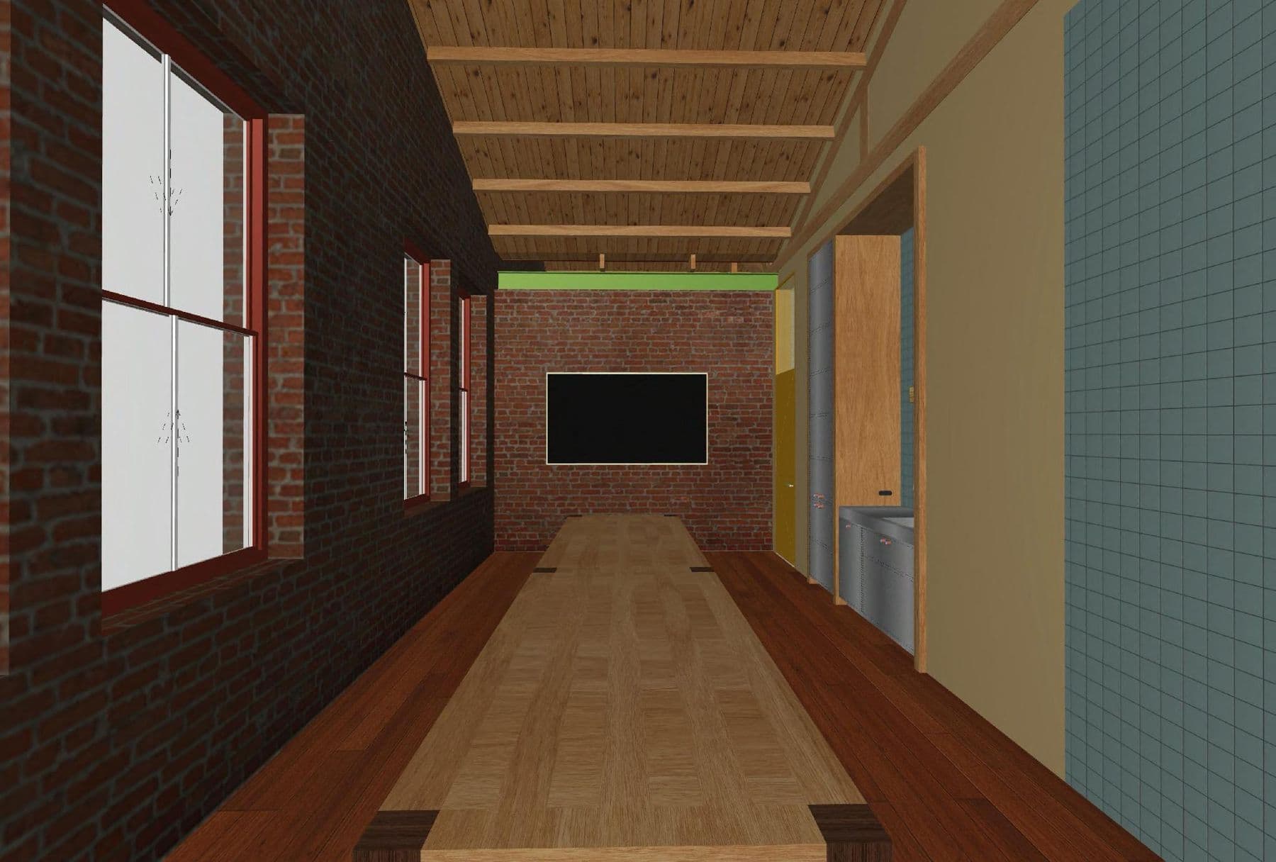 The corridor to the big screen